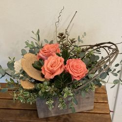 Wyckoff's Florist & Greenhouses - Used grapevines, succulents and mushrooms in this box