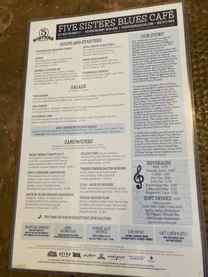 Menu photo 6 Five Sisters Blues Cafe Pensacola, FL