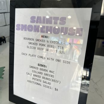Saints Smokehouse - Menu Spring 2026 - Barbeque Near Me - Oakland, California Saints Smokehouse - Menu Spring 2026 - Barbeque Near Me - Oakland, California