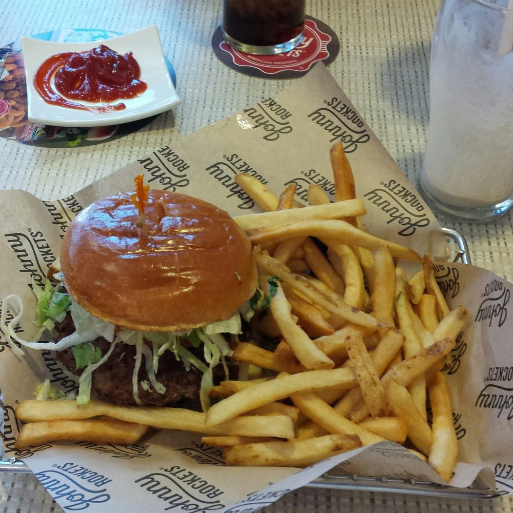 Johnny Rockets - Burger & fries in a metal basket - Diners Near Me - Reno, Nevada Johnny Rockets - Burger & fries in a metal basket - Diners Near Me - Reno, Nevada