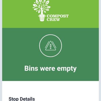 Compost Crew - My bin has been out on my steps, visible from the street, since 10pm the night before my pick up. This is the message I received at 11:57am - Recycling Center Near Me Compost Crew - My bin has been out on my steps, visible from the street, since 10pm the night before my pick up. This is the message I received at 11:57am - Recycling Center Near Me