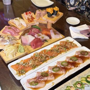 Opus Sushi - sushi and sashimi set, salmon carpaccio, yellowtail carpaccio - Japanese Near Me - Arcadia, California