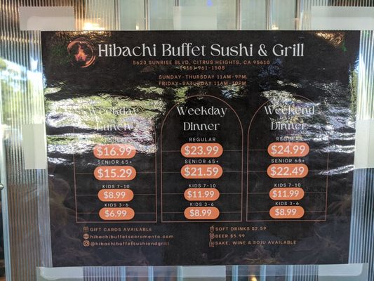 Menu photo 2 Hibachi Buffet Citrus Heights, CA Menu photo 2 Hibachi Buffet Citrus Heights, CA