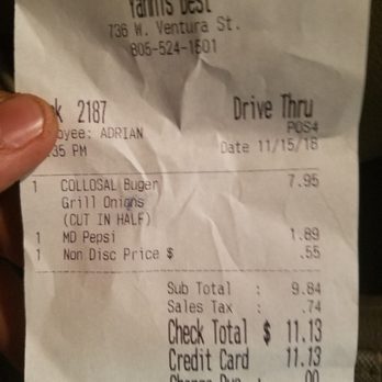 Yanni's Best Charbroiled - Consider the extras.. my "tip"... but i checked in on yelp and still got charged.. and I didnt even get Pepsi! And nondisc ?? - Burgers Near Me - Fillmore, California Yanni's Best Charbroiled - Consider the extras.. my "tip"... but i checked in on yelp and still got charged.. and I didnt even get Pepsi! And nondisc ?? - Burgers Near Me - Fillmore, California