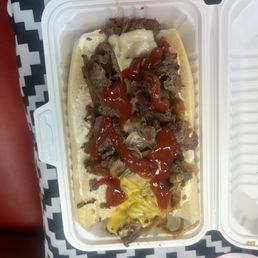 Cheesesteak.... I added the ketchup Cheesesteak.... I added the ketchup