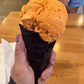 Cafe Miki - Thai tea ice cream with midnight vanilla cone - Bubble Tea Near Me - Woodbridge, Virginia Cafe Miki - Thai tea ice cream with midnight vanilla cone - Bubble Tea Near Me - Woodbridge, Virginia