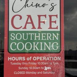 Chino's Cafe - Hours of operation