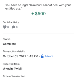 Unprofessional abuse message in which Kevin, the owner, swears at me and calls me names