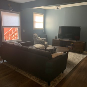 Two Sons Handymen - New paint, window coverings and light fixtures in our family room - Flooring Near Me