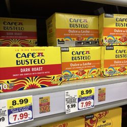 Cafe Bustelo, 8.99 each or 5 + at 7.99 each