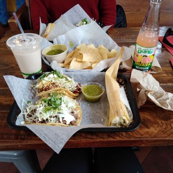Spanglish - 2 tacos, tamale, chips & salsa, agua horchata, and guava pop - Mexican Near Me - Traverse City, Michigan Spanglish - 2 tacos, tamale, chips & salsa, agua horchata, and guava pop - Mexican Near Me - Traverse City, Michigan