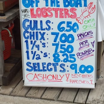 Off the Boat Lobster - Prices on Memorial Day weekend 2016 - Seafood Markets Near Me - York, Maine