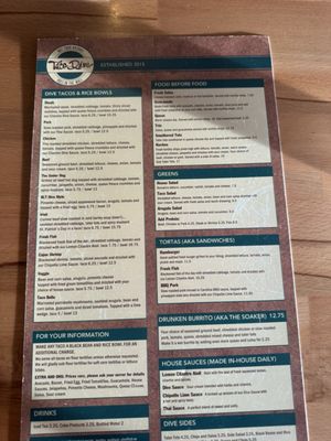 Menu photo 1 Taco Dive Melbourne, FL