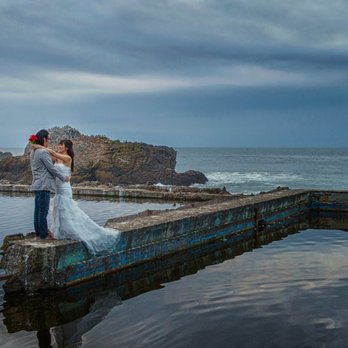 Daniel Hon Photography - Bride and groom portrait - Sutro Bath - Event Photography Near Me