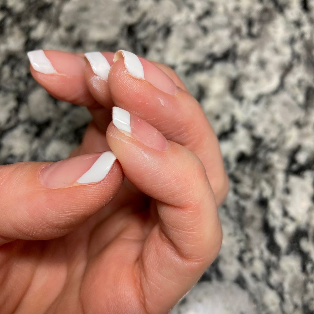 La Bella Nails & Spa - 3 fingers with white gell polish - Nail Salons Near Me - Austin, Texas La Bella Nails & Spa - 3 fingers with white gell polish - Nail Salons Near Me - Austin, Texas