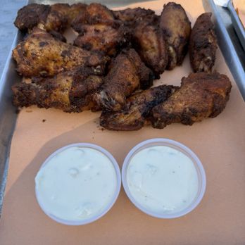 Farmboys Smokin BBQ - Amazing dry rubbed wings with blue cheese dipping - Barbeque Near Me - Danbury, Connecticut