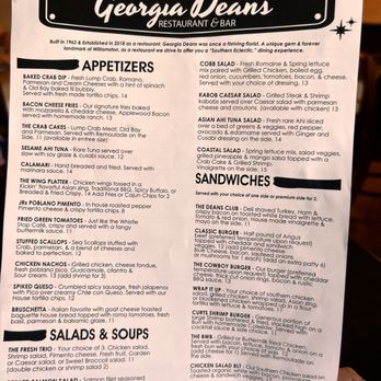 Georgia Deans Restaurant and Bar - Menu - Bars Near Me - Williamston, North Carolina