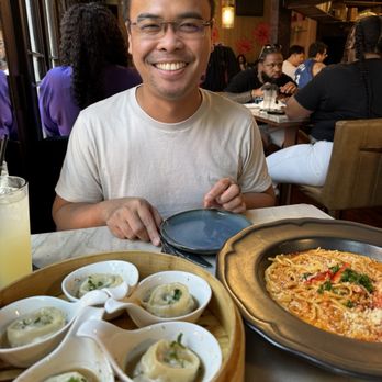 Sun Chong - Gumbo dumplings and lobster kimchi pasta - Korean Near Me - New Orleans, Louisiana Sun Chong - Gumbo dumplings and lobster kimchi pasta - Korean Near Me - New Orleans, Louisiana