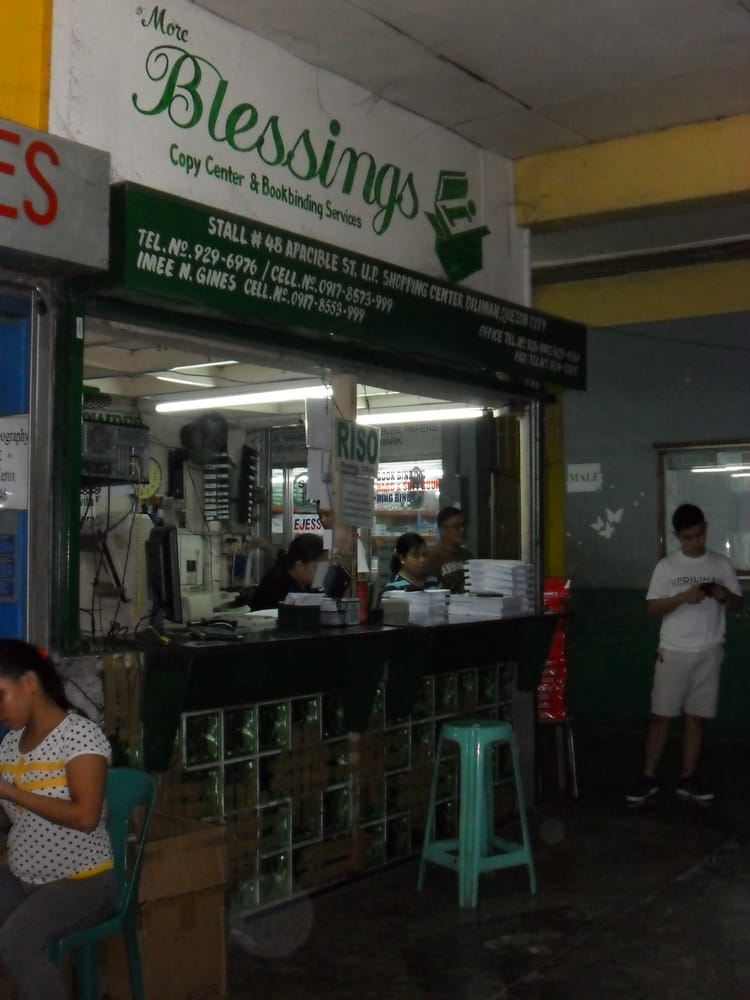 BLESSINGS COPY CENTER & BOOKBINDING SERVICES Updated September 2024