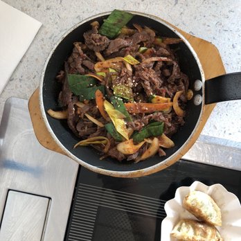 Korean Restaurant - Order of spicy Bulgolgi on a bed of jap che. The beef is a different cut (thicker) than the typical bulgolgi thin sliced beef - Korean Near Me - Grafenwöhr, BY Korean Restaurant - Order of spicy Bulgolgi on a bed of jap che. The beef is a different cut (thicker) than the typical bulgolgi thin sliced beef - Korean Near Me - Grafenwöhr, BY