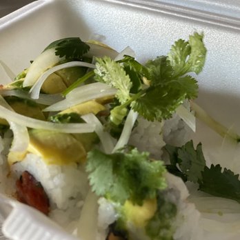 Sushi Asahi - A dry sauceless Green Goblin roll is a sad, sorry thing indeed ( 2nd time the sauce has been forgotten ) ... - Sushi Bars Near Me - Riverside, California