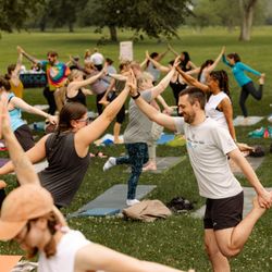 Zion Well - Community members at pride yoga event this summer June 2025