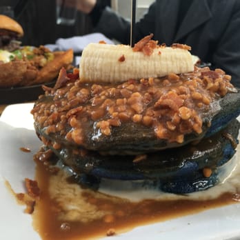 Bosscat Kitchen & Libations - The "King" (blue pancakes!!!) - New American Near Me - Irvine, California Bosscat Kitchen & Libations - The "King" (blue pancakes!!!) - New American Near Me - Irvine, California