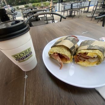 Rose Bakery Cafe - Black Hazelnut Coffee with Deluxe Breakfast Burrito - Pizza Near Me - Irvine, California
