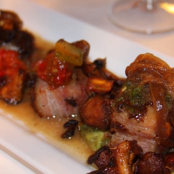 New Rivers - pork belly w/ shittake mushroom, carmelized onion, zuchini, red pepper - New American Near Me - Providence, Rhode Island