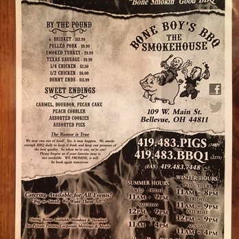 Bone Boy's BBQ & Catering - The BEST BBQ we have found in our 3 years of living in OHIO!!!!!! You MUST stop in - Caterers Near Me - Bellevue, Ohio Bone Boy's BBQ & Catering - The BEST BBQ we have found in our 3 years of living in OHIO!!!!!! You MUST stop in - Caterers Near Me - Bellevue, Ohio