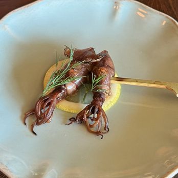 The Bungalow Kitchen - Zensai Hotaru Ika Grilled Firefly Squid, Spicy Miso - New American Near Me - Tiburon, California The Bungalow Kitchen - Zensai Hotaru Ika Grilled Firefly Squid, Spicy Miso - New American Near Me - Tiburon, California