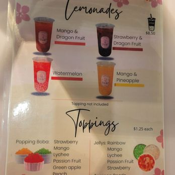 Say Tea & Smile - Menu - December 2024 - Bubble Tea Near Me - Pinecrest, Florida