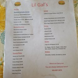 Little Gal's - Super friendly service. Hand made patties & freshly battered chicken strips & steaks. Small quaint little place!