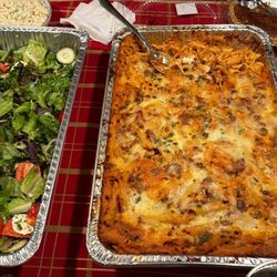 Trattoria Sorrento - Large party pasta with meat sauce, salad, and bread! All freshly made.