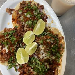 3 tacos choriqueso and 1 taco de asada 3 tacos choriqueso and 1 taco de asada