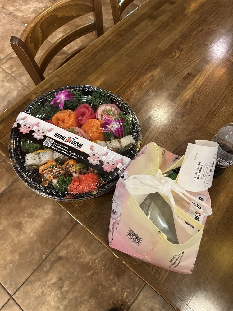 Food from Hachi Sushi & Hibachi