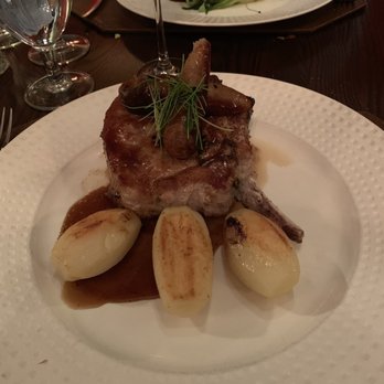 Mirabelle - Pork chop with cream potatoes and sausage on top - New American Near Me - Stony Brook, New York Mirabelle - Pork chop with cream potatoes and sausage on top - New American Near Me - Stony Brook, New York