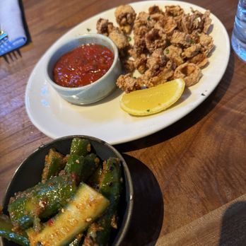 Fifty Vara - PERSIAN CUCUMBERS (no cilantro) CRISPY CALAMARI - Cocktail Bars Near Me - San Francisco, California