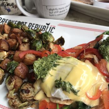 Breakfast Republic - Pesto Benedict - Breakfast & Brunch Near Me - Irvine, California Breakfast Republic - Pesto Benedict - Breakfast & Brunch Near Me - Irvine, California