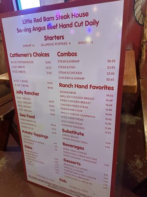 Menu photo 3 Little Red Barn Steak House San Antonio, TX
