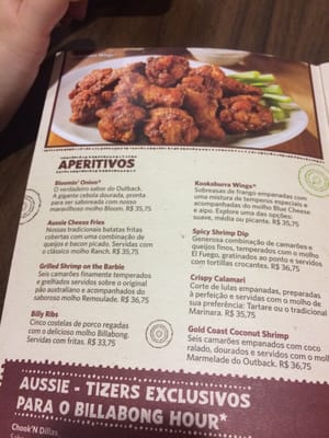 Menu photo 4 Outback Steakhouse Florianopolis, SC