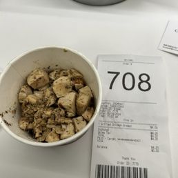 Receipt and portion served Receipt and portion served