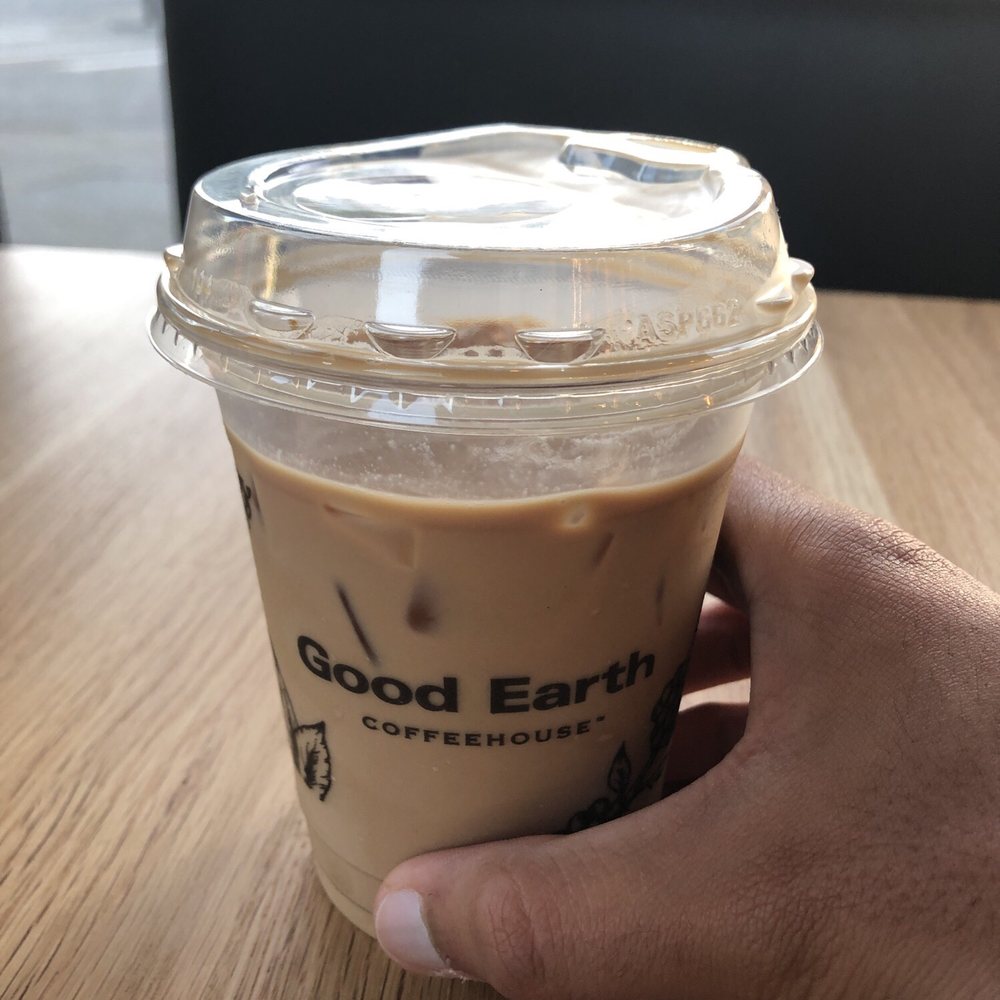 Good Earth Coffeehouse - Iced Latte (in a straw-free cup) - Coffee & Tea Near Me - Calgary, Alberta