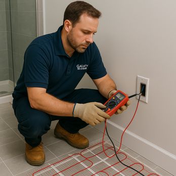 Galaxy Electric - Testing voltage while installing a new outlet -- safety and accuracy are always our priority - Solar Installation Near Me - Shoreline, Washington Galaxy Electric - Testing voltage while installing a new outlet -- safety and accuracy are always our priority - Solar Installation Near Me - Shoreline, Washington