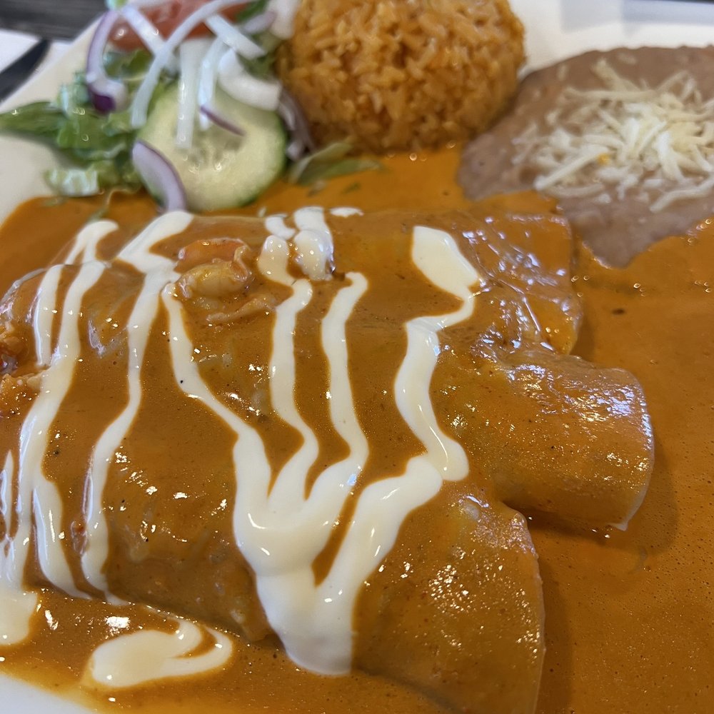 Salsa's Restaurant - Shrimp Enchiladas with Chipotle Cream. - Mexican Near Me - Cathedral City, California Salsa's Restaurant - Shrimp Enchiladas with Chipotle Cream. - Mexican Near Me - Cathedral City, California