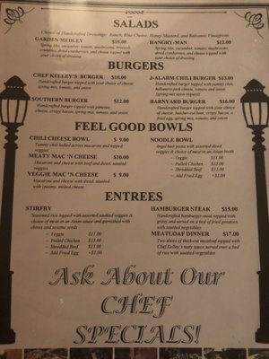 Menu photo 4 The Paper Mill Lounge and Theatre Sylva, NC