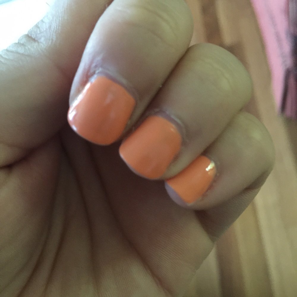 Gap between polish and cuticle. Gap between polish and cuticle.