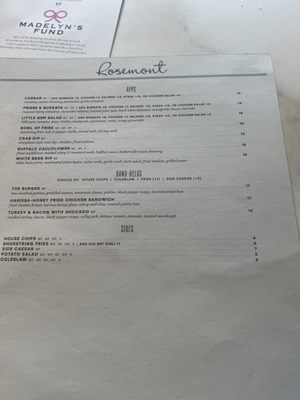 Menu photo 8 Rosemont Charlotte, NC