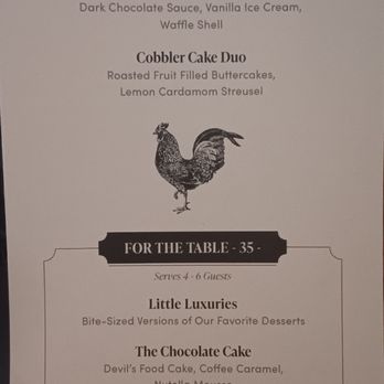 Yardbird - 11/01/2024.  Dessert menu - Southern Near Me - Las Vegas, Nevada