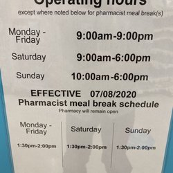 Walgreens - Check schedule before making trip